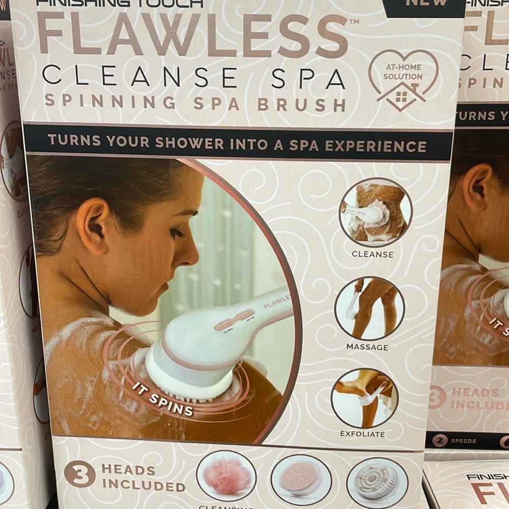 Finishing Touch Flawless Cleanse Spa Spinning Brush Shower Wand New Sealed Box - Picture 2 of 4